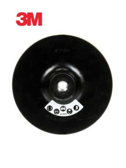 3M™ 09450 917 Series Regular Disc Pad Holder, 7 in Dia, 5/8 in - 11 TPI Arbor, Hook and Loop Attachment