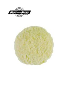BUFF and SHINE Grip Pad™ 301G Twist Buffing Pad, 3 in Dia, Hook and Loop Attachment, Wool Pad, White