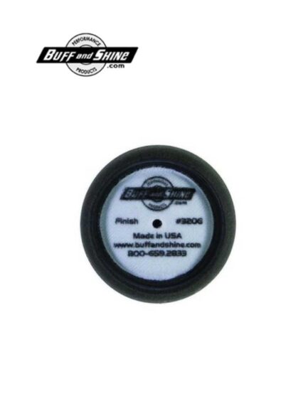 BUFF and SHINE 320G Curved Back Grip Pad, 3 in Dia, 1 in THK, Hook and Loop Attachment, Polyester Foam Pad, Black