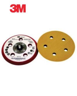 3M™ 05855 Dust Control Low Profile Backup Pad, 5 in Dia, 5/16 in - 24 TPI Arbor, Hook and Loop Attachment