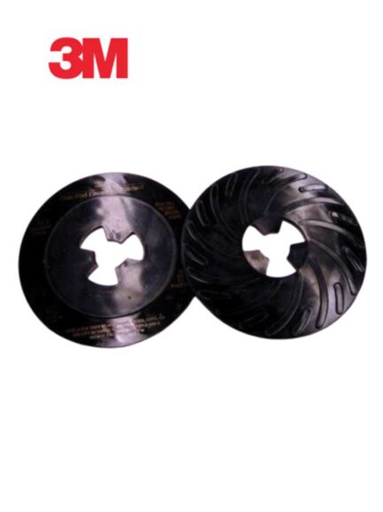 3M™ 80515 805 Series Retainer Nut Ribbed Disc Pad Face Plate, 7 in Dia, Hard, Black