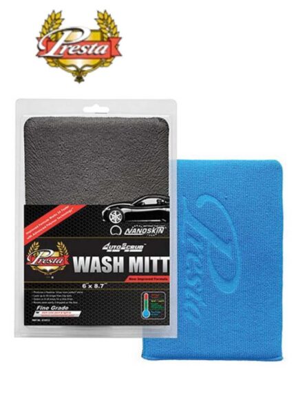 Presta NANOSKIN® AutoScrub™ 8130723 Fine Grade Wash Mitt, 8.7 in L x 6 in W, Polymer Clay, Blue