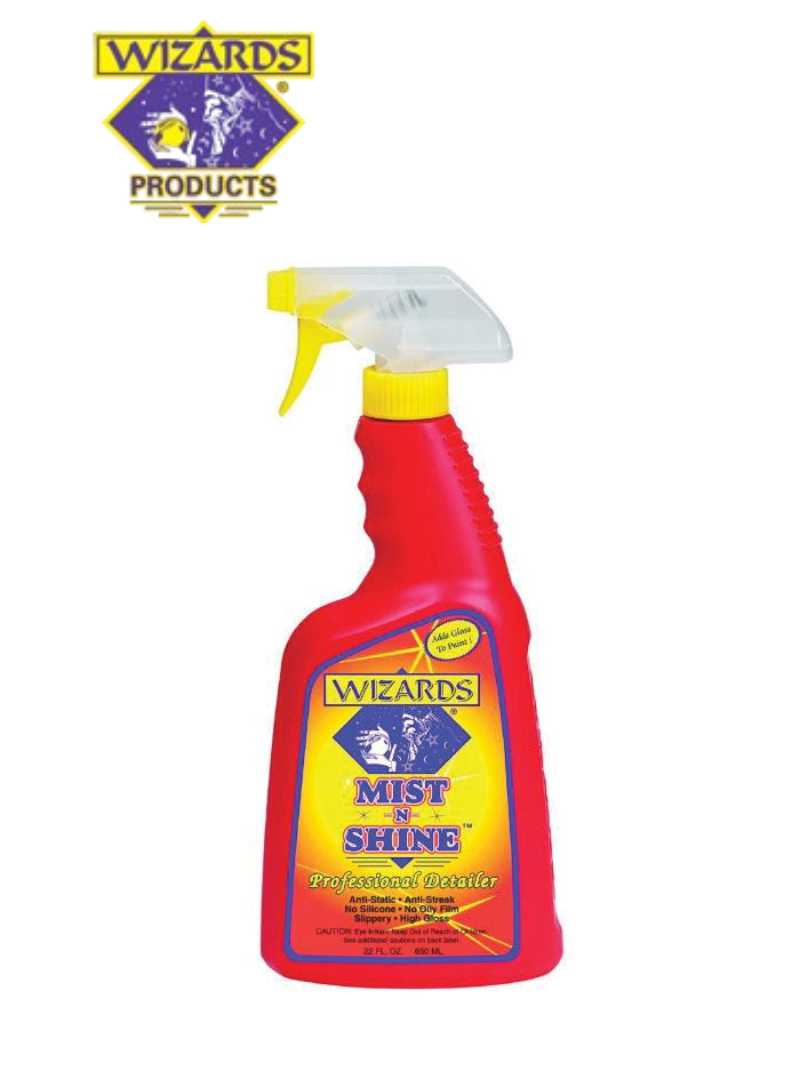 WIZARDS® MIST-N-SHINE® 01214 High-Gloss Professional Car Detailer and Surface Cleaner, 22 oz Spray Bottle, Pink