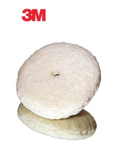 Perfect-It™ 05753 Double-Sided Compound Pad, 9 in Dia, Quick Connect Attachment, Wool Pad, White
