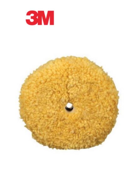 Perfect-It™ 05754 Double Sided Polishing Pad, 9.9 in Dia, Quick Connect Attachment, Wool Pad, Yellow