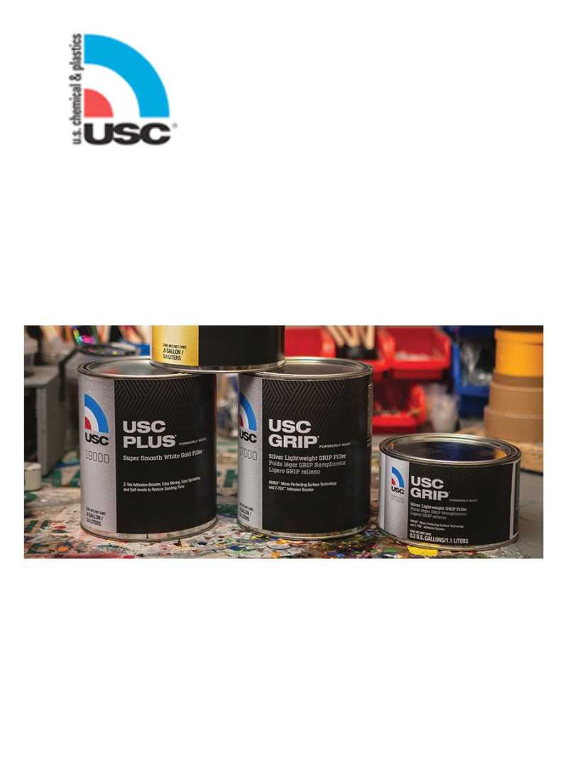 USC® USC® PLUS 19000 Premium Lightweight Body Filler, 1 gal, White, Paste/Gel, Premium Lightweight