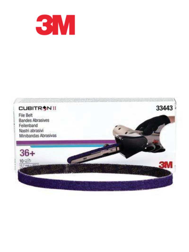 Cubitron™ II 33443 File Belt, 1/2 in W x 18 in L, 36 Grit, Purple
