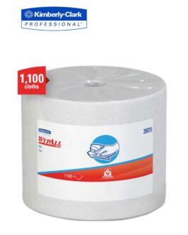 WypAll® 35015 X50 Series Jumbo Roll Cloth, 9.8 x 13.4 in, 1100, Hydroknit, White, 1 Plys