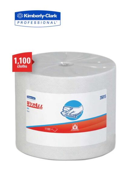 WypAll® 35015 X50 Series Jumbo Roll Cloth, 9.8 x 13.4 in, 1100, Hydroknit, White, 1 Plys