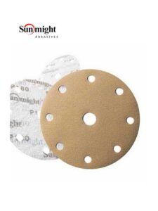 Sunmight Gold 02506 Open Coated Sanding Disc, 8 in, P80 Grit, Premium Aluminum Oxide, PSA Attachment