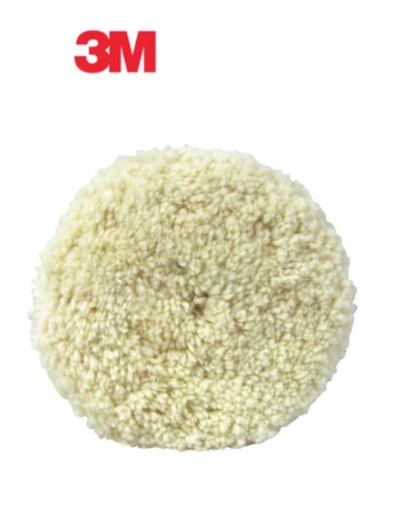 3M™ 05703 Double-Sided Compound Pad, 9 in Dia, Screw-On Attachment, Wool Pad, White