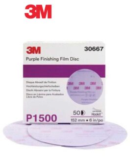 3M™ 30667 260L Series Abrasive Disc, 6 in Dia, P1500 Grit, Hook and Loop, Purple