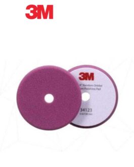 3M™ Perfect-It™ 34123 Random Orbital Polishing Pad, 5 in Dia, Fine, Hook and Loop Attachment, Foam Pad, Purple