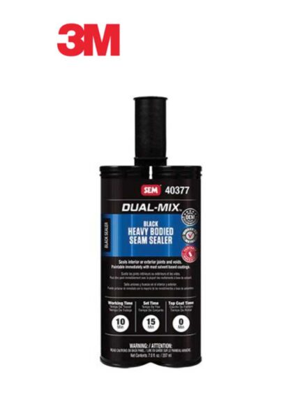 Dual-Mix™ 40377 Heavy Bodied 2-Component Seam Sealer, 7 oz Cartridge, Liquid, Black, 1 hr at 70 deg F Curing