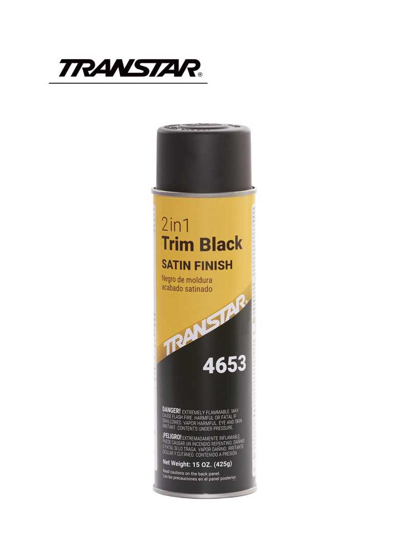 TRANSTAR® 4653 2 in 1 Trim, 20 oz Aerosol Can, Satin Black, 5 to 10 min.