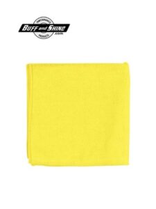 BUFF and SHINE MF1Y Towel, 16 in x 16 in, Microfiber Blend 80% Polyester, 20% Polyamide, Yellow